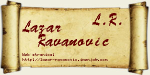 Lazar Ravanović vizit kartica